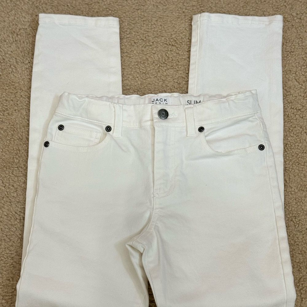 NWT Jack Denim by Janie and Jack White Slim Jeans Girls Sz 10 - Picture 2 of 14
